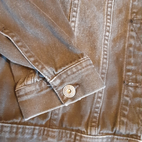 RUFF HEWN BLACK BUTTON UP DISTRESSED/FADED COTTON JEAN JACKET WOMENS SIZE 1X - Picture 4 of 13